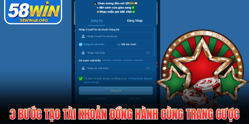 58WIN ⭐️ Nhà Cái 58Win – Uy Tín #1 Châu Á 2026 20 3 bước tạo tài khoản đồng hành cùng trang cược